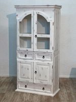 Vitrine Schrank - Massivholz Pinie - Shabby Chic Weiß - Landhaus Dortmund - Hörde Vorschau