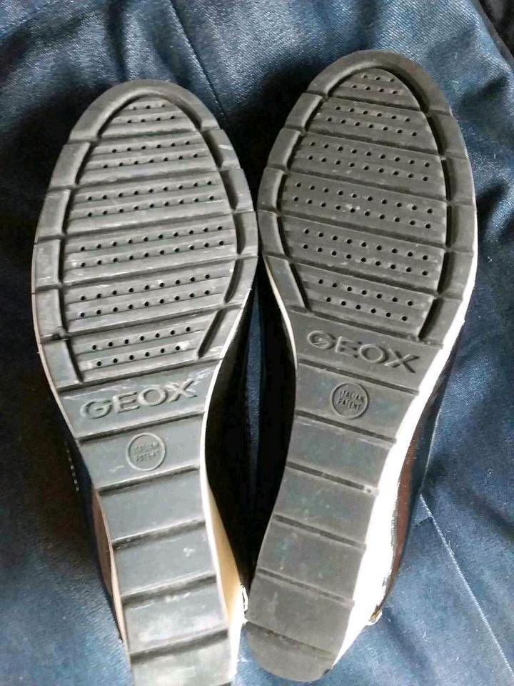 GEOX respira Mokassin Wedges Lackleder Keilabsatz weiß 36 in Düsseldorf
