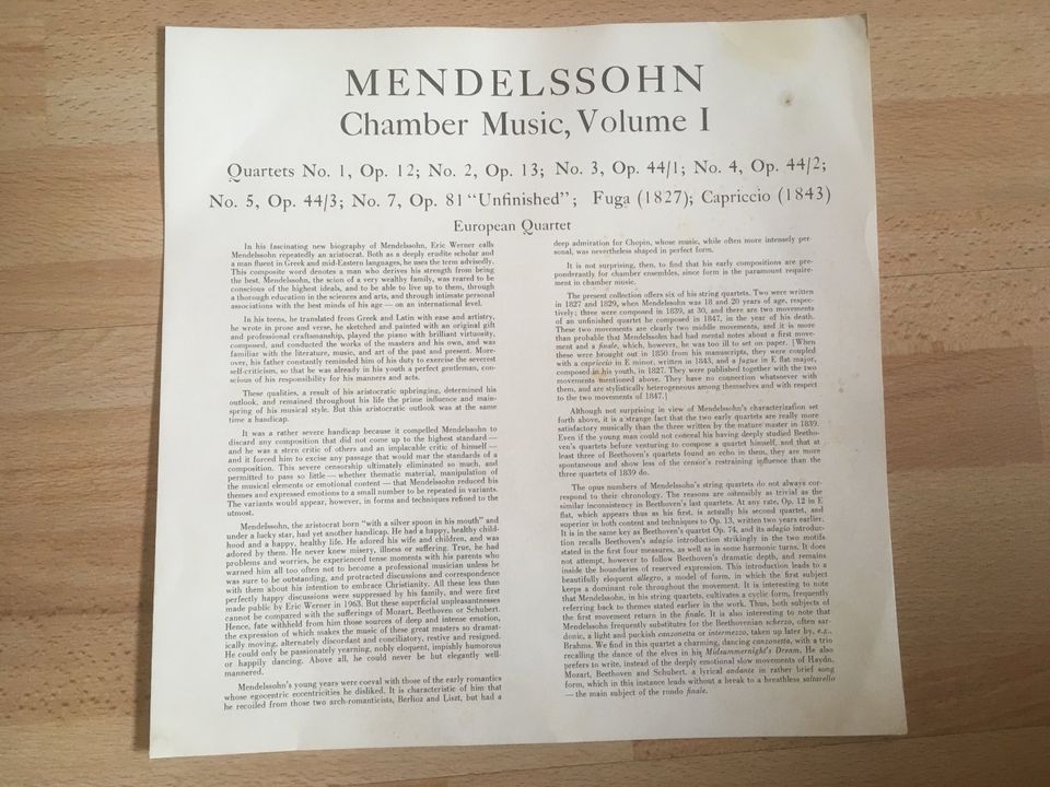 3 LPS  von Mendelssohn in Aschaffenburg