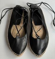 Zara Leder Espadrilles Schwarz Sandalen Schnürschuhe Sommer 37 München - Au-Haidhausen Vorschau