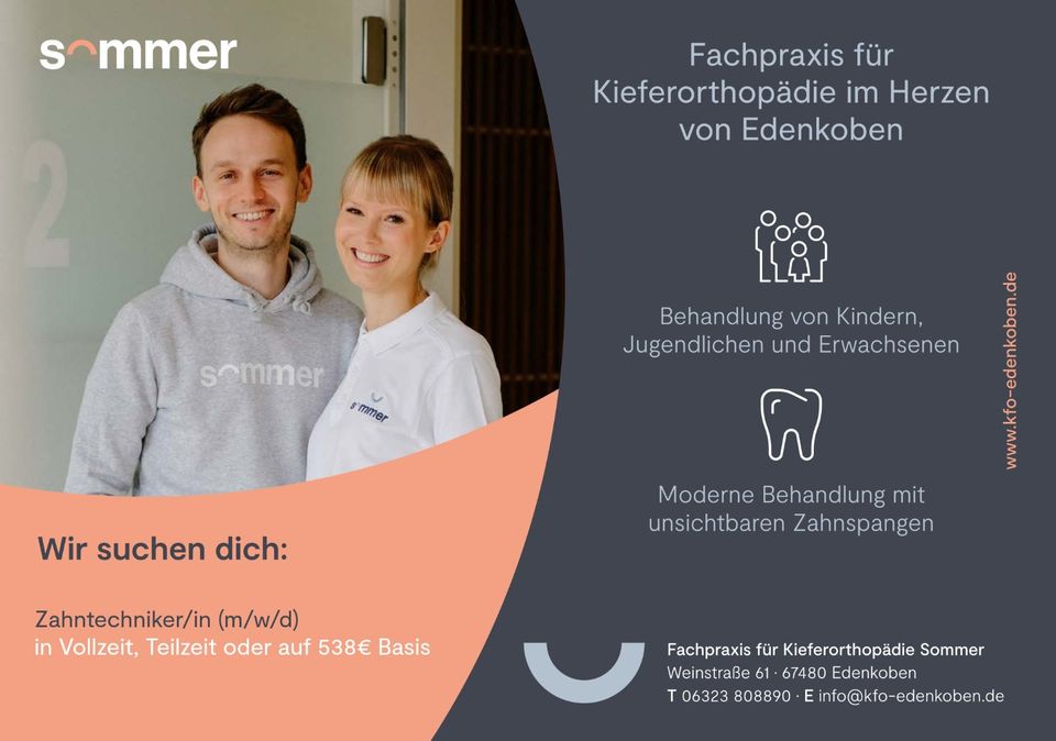 Aushilfe Dentallabor - Zahntechniker/in gesucht in Edenkoben