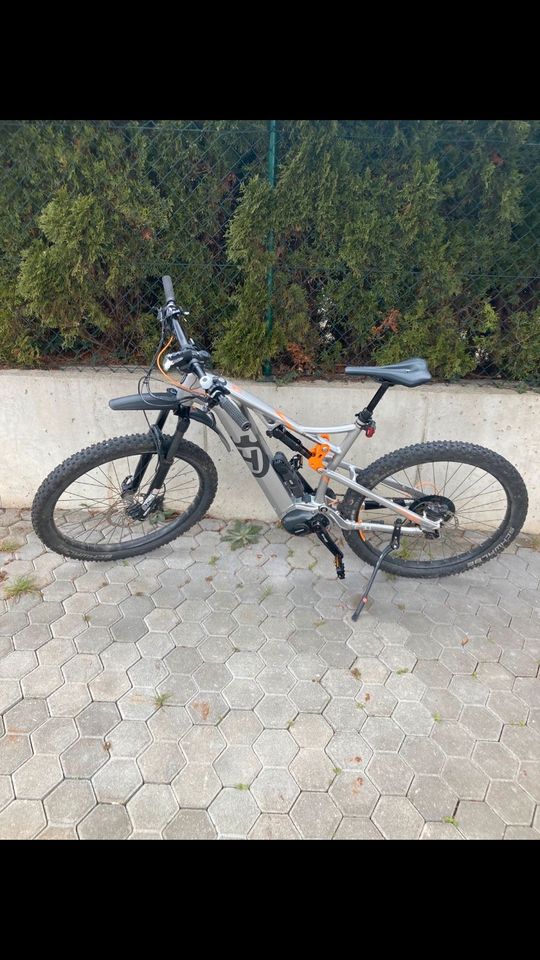 Mountainbike Ebike emtb fully Mountain Cross silber M in Wallersdorf