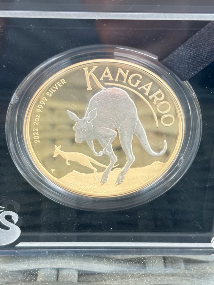 2 oz Silber Känguru 2022 Reverse Gilded Coin in Friedewald