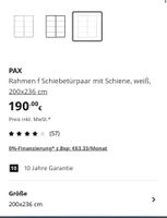 Ikea Pax Rahmen für Schiebetürpaar +Schiene weiß 200x236 Nordrhein-Westfalen - Hagen Vorschau