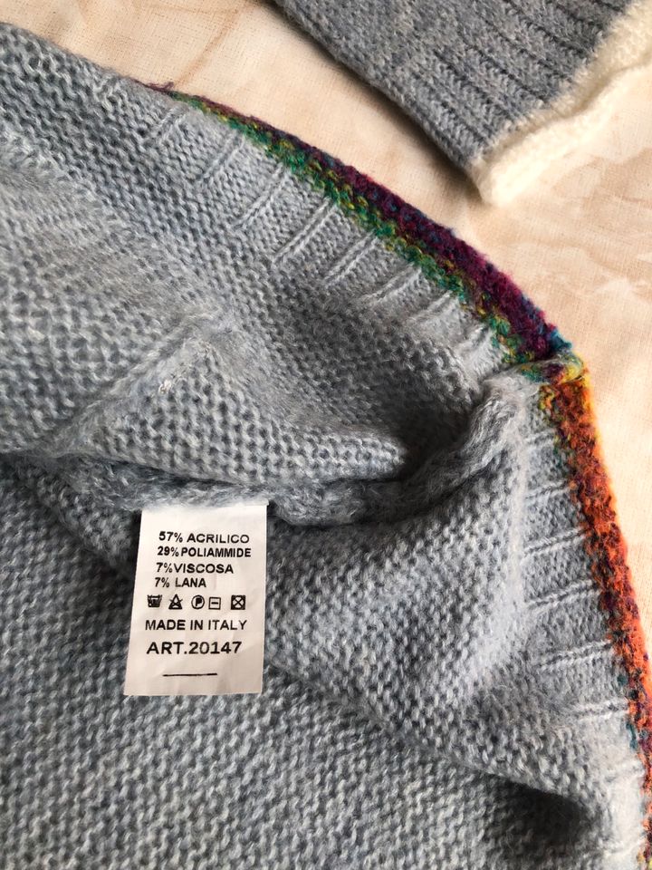 ❤️ Made in Italy extravaganter Pulli S-L s.Maße graublau in Hamburg