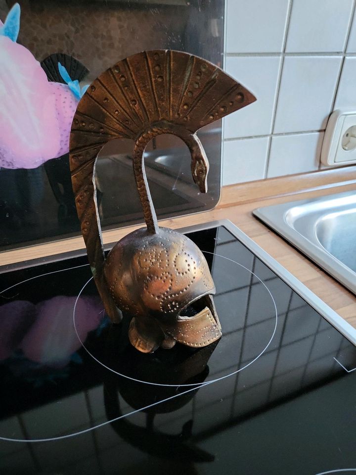 Vintage Bronze Glocke Griechischer Gladiator Helm 21 cm höhe in Rottenburg am Neckar