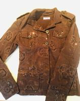 Jeansjacke mit floralem Muster und Pailletten Sachsen - Wurzen Vorschau