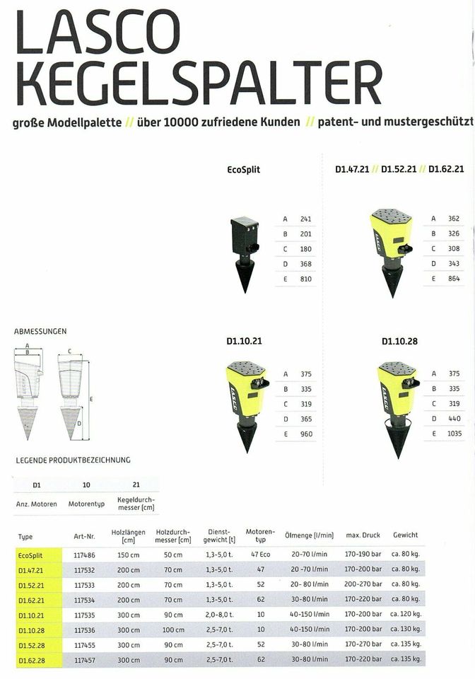 Lasco Kegelspalter, Holzspalter, Bagger, Rückewagen, Schlepper in Simbach