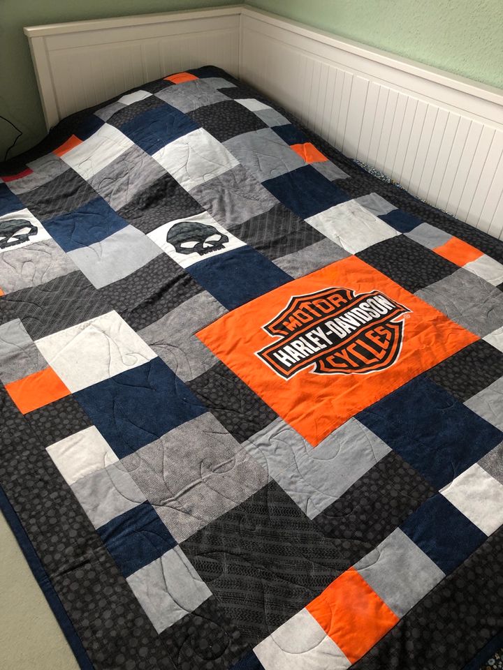 Harley Davidson Patchwork Decke 140 x 200 in Bad Liebenzell