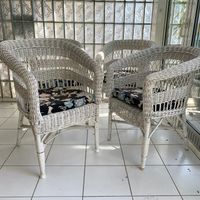 4er Set Stühle Stuhl Rattan weiß Gartenstuhl Terrasse vintage alt Nürnberg (Mittelfr) - Mitte Vorschau