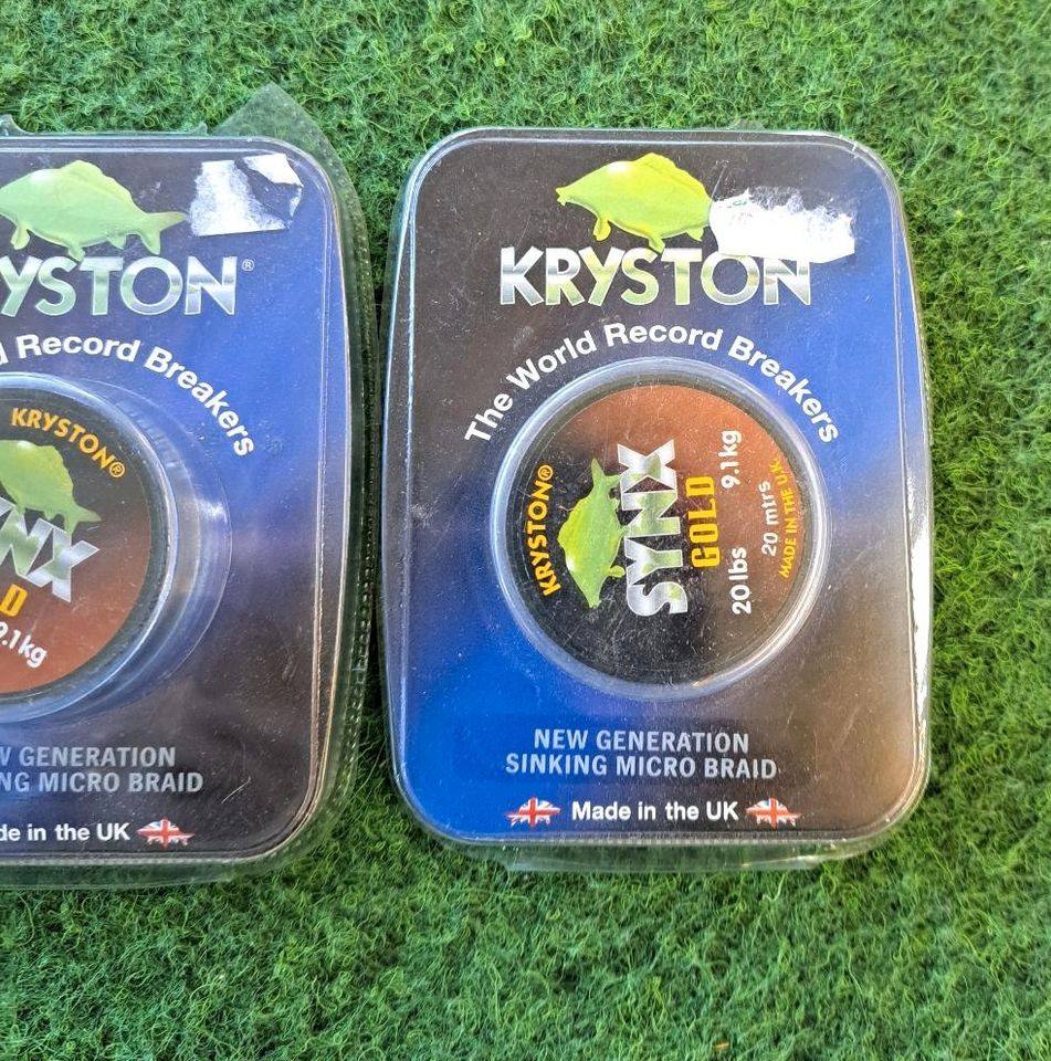 2× Kryston Synx Gold 20 lbs 9.1 kg 20m Spule 1. SERIE Vorfach NEU in Bad Bentheim