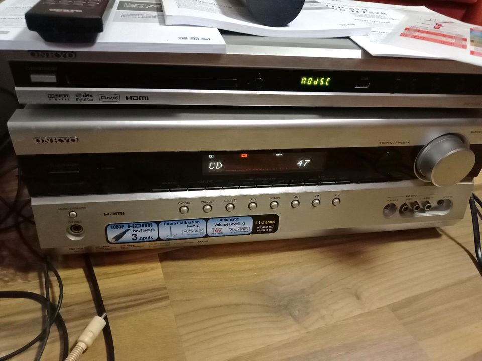 Onkyo TX-SR307 AV-Receiver + Subwoofer + 5,1 +DVD Player DV-SP406 in Mönchengladbach