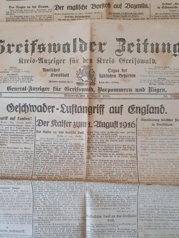 Greifswald 1916-1917 Greifswalder Zeitung Pommern 6 Stück in Rosenbach