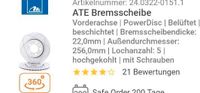 ATE Powerdisc Bremsscheiben 2x AUDI SEAT SKODA VW Bayern - Obernburg Vorschau