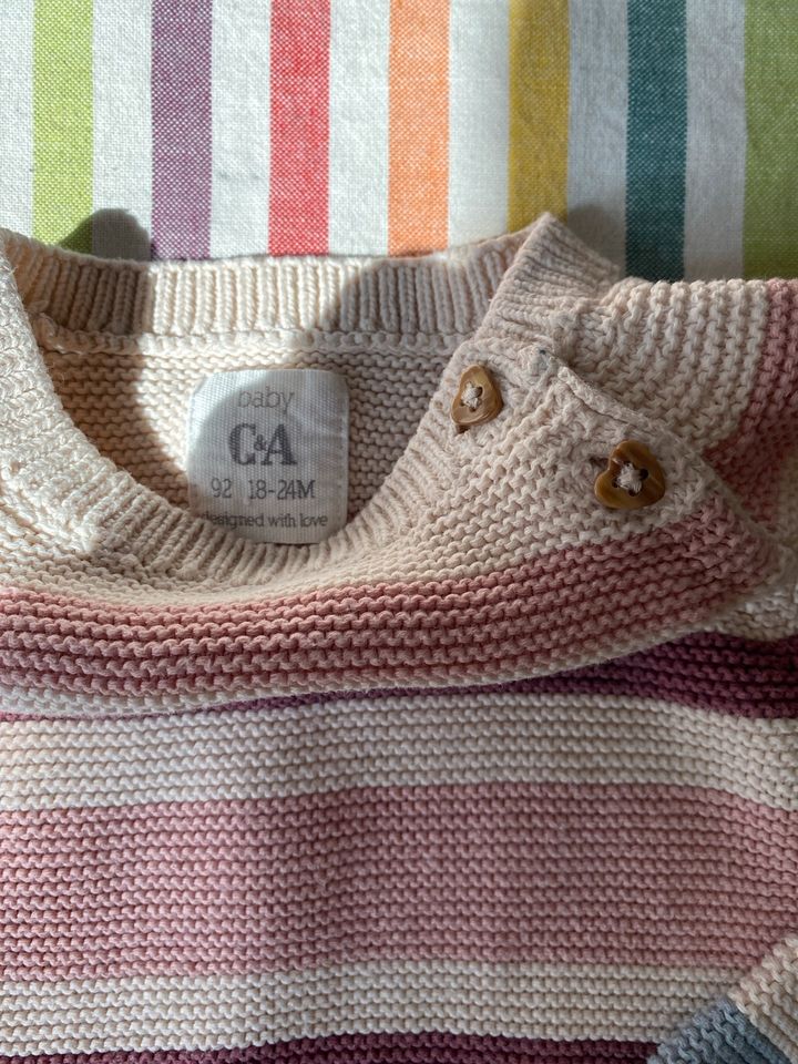 Strick Pullover Gr. 92 Streifen C&A in Kirchlinteln