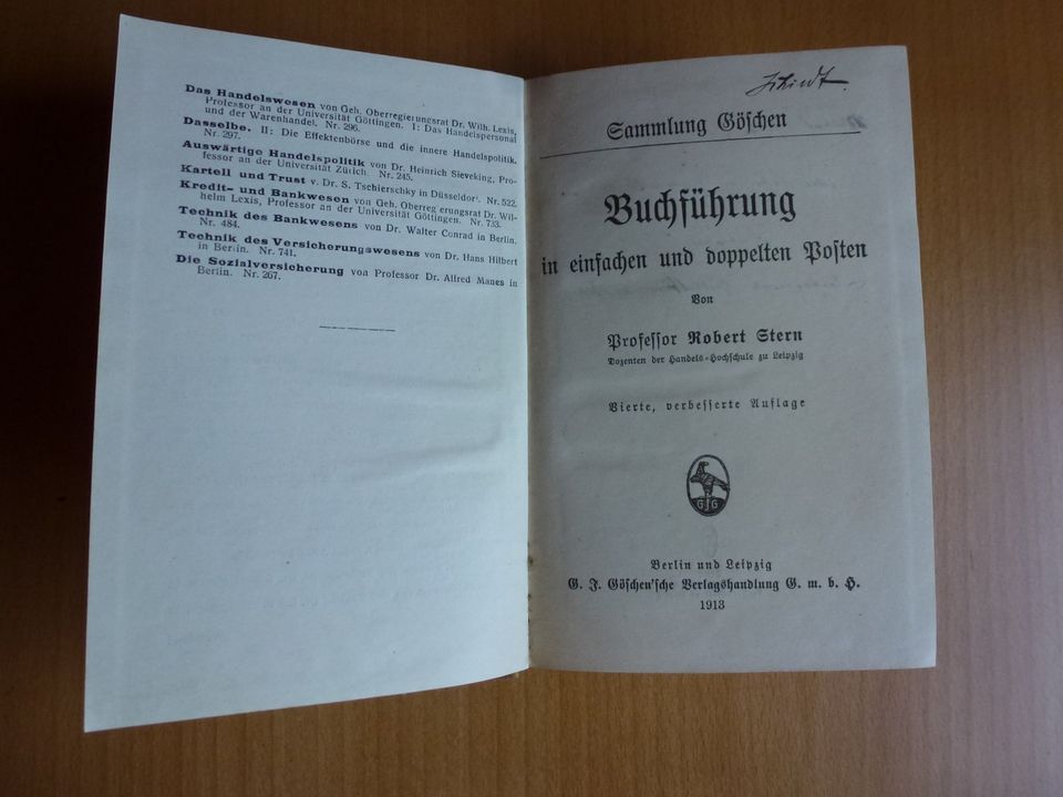 Sammlung Göschen Buchführung in einfachen und doppelten Posten in Pünderich