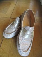 Luxus Loafer echt Leder metallic handmade Italy 37 neuwertig Bayern - Collenberg Vorschau
