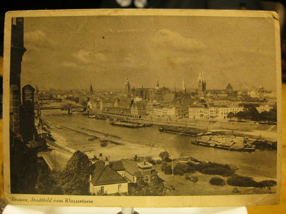 Postkarte sw mittel unfrankiert gelaufen Bremen Stadtbild 1940 in Weinheim