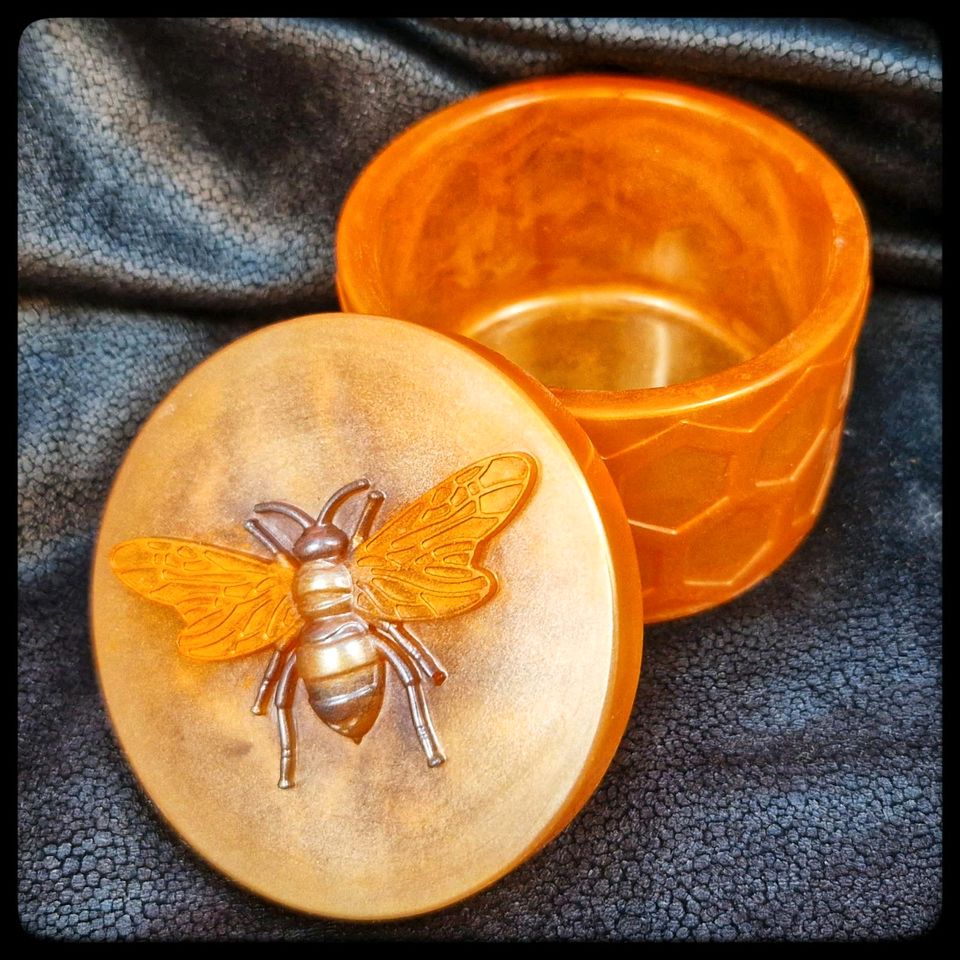 ✅️ Box mit Deckel 9€*VB ☆ Biene Wabe Schale Orange handmade in Wardenburg