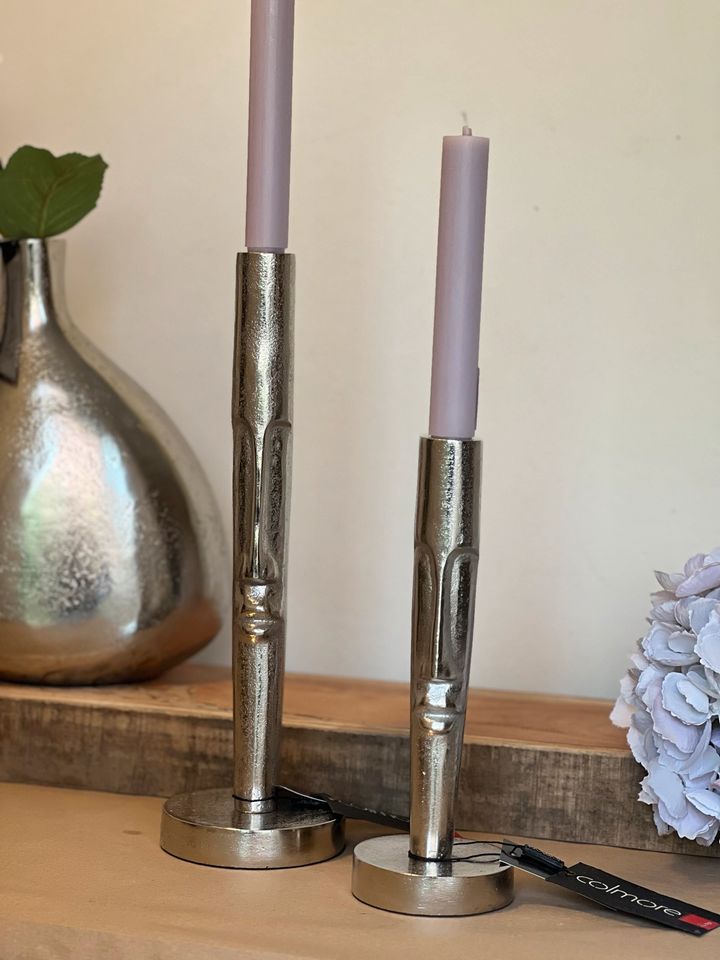 Diga Colmore Kerzenständer Alu NEU Gesicht Candle Holder RAW in Reken