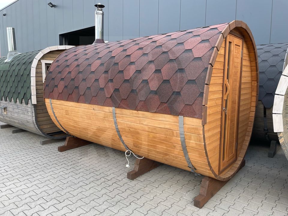 Fass Sauna mit Vorraum | 3,5m | Garten-Sauna | Außensauna in Eichenzell