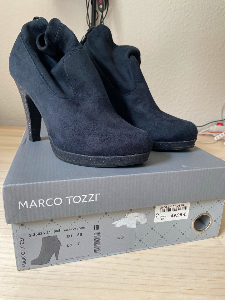 Marco Tozzi Stiefelette blau/navy in Original Karton in Saarbrücken