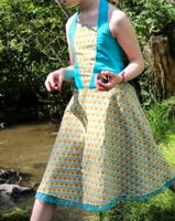 Handmade Kleid Drehkleid Neckholder Blumen retro Hr. 140 146 Rheinland-Pfalz - Zell (Mosel) Vorschau