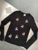 H&M Langarmshirt Gr. S 36 Pulli Shirt schwarz Blumen bestickt Top Bayern - Eggenfelden Vorschau