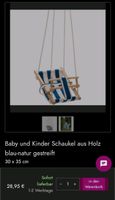 Baby und Kinder Schaukel aus Holz blau-natur gestreift Bayern - Ihrlerstein Vorschau