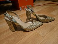 Blockabsatz schuhe mit Clutch in Gold gr. 36 Hessen - Einhausen Vorschau