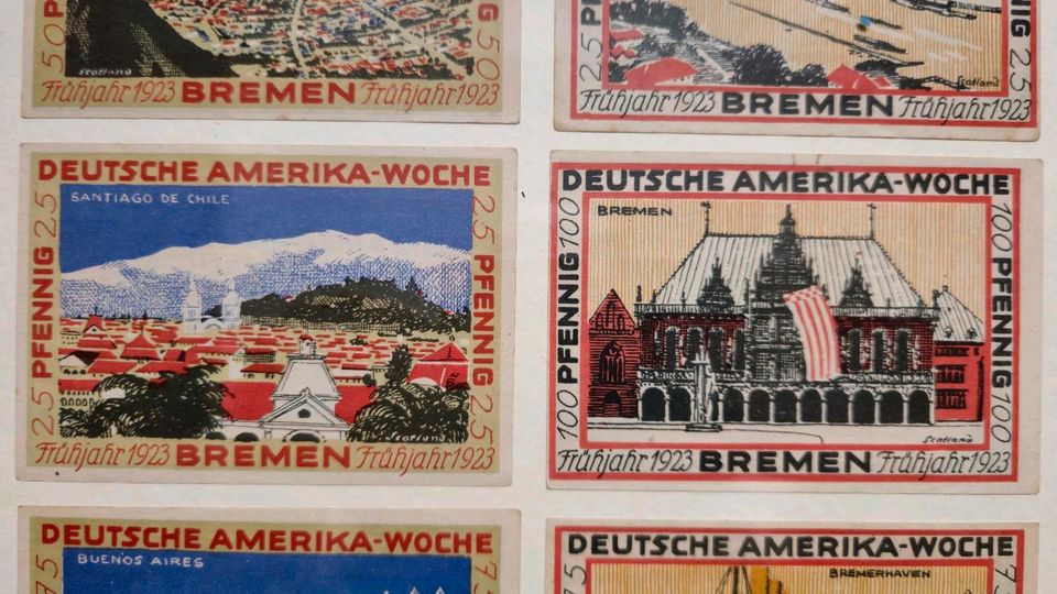 Sammlung Notgeld aus 1923 "Deutsche Amerika-Woche" in Stadthagen