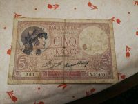 Cinq 5 Francs Frankreich France 1933 violett Banknote Geldschein Baden-Württemberg - Kornwestheim Vorschau