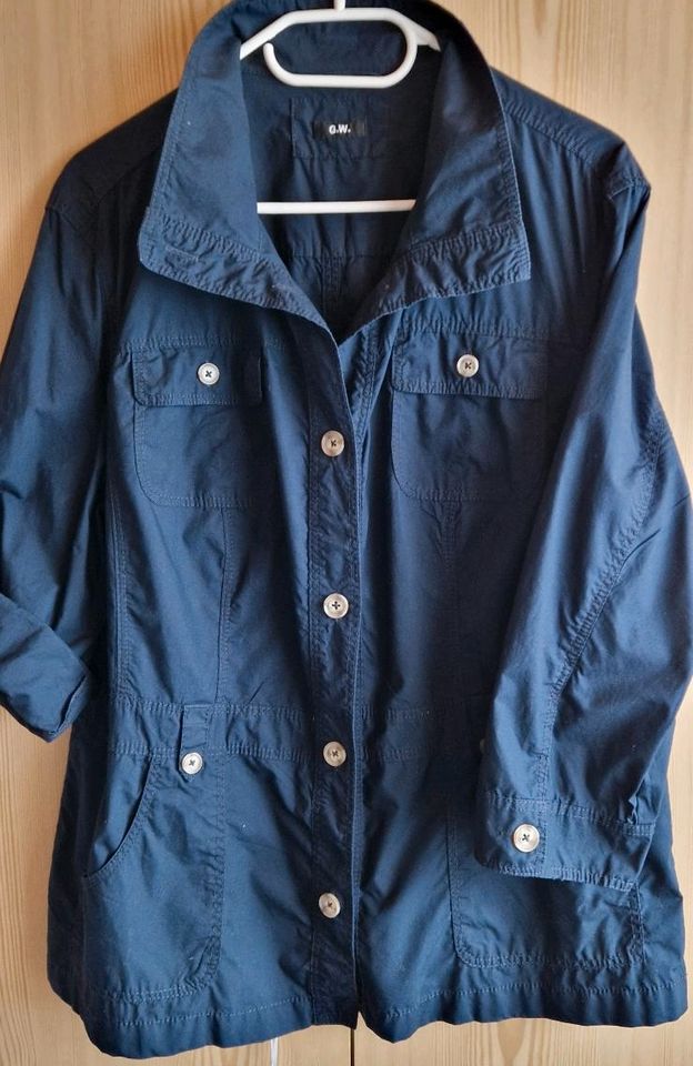 Gerry Weber Blusenjacke dunkelblau Gr.44 mit 3/4 Arm zum Krempeln in Gronau (Leine)