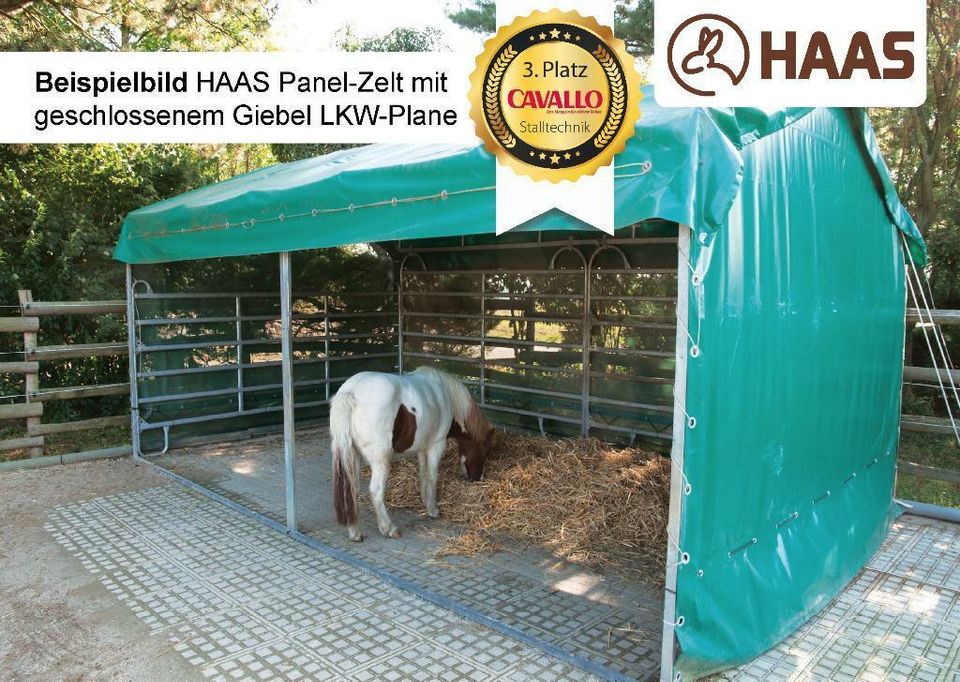 HAAS Panel-Zelt 6x3,6 m–Weideunterstand in Nümbrecht