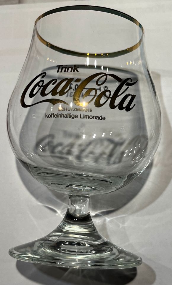 7 Coca Cola Cognac Schwenker Gläser Vintage Goldrand in Neu Wulmstorf