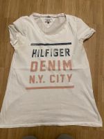 Tommy Hilfiger Jeans Shirt T-Shirt M weiß mit Print Druck Sachsen - Chemnitz Vorschau