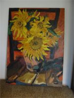 Ölgemälde. Öl auf Leinwand. Sonnenblumen 70 x 50cm Berlin - Charlottenburg Vorschau