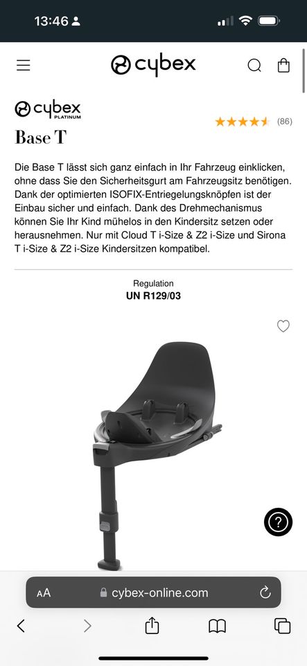 Isofix Cybex Sirona in Kaiserslautern