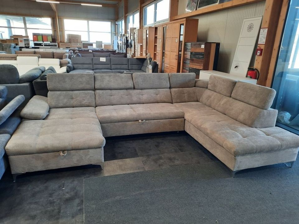 Wohnlandschaft Schlaf-Funktion Cord Bettkasten Sofa UVP 2499,-NEU in Kassel