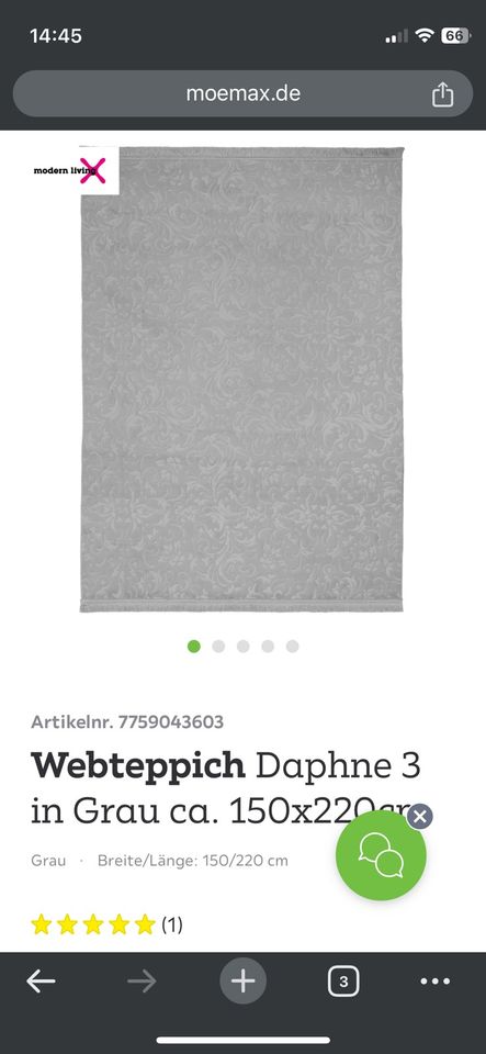 Teppich grau 150x220 neuwertig in Berlin