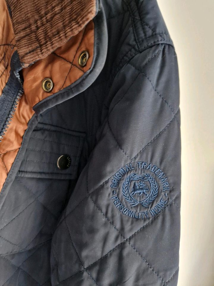 Lerros Herren Jacke L blau Cognac braun in Freudenberg