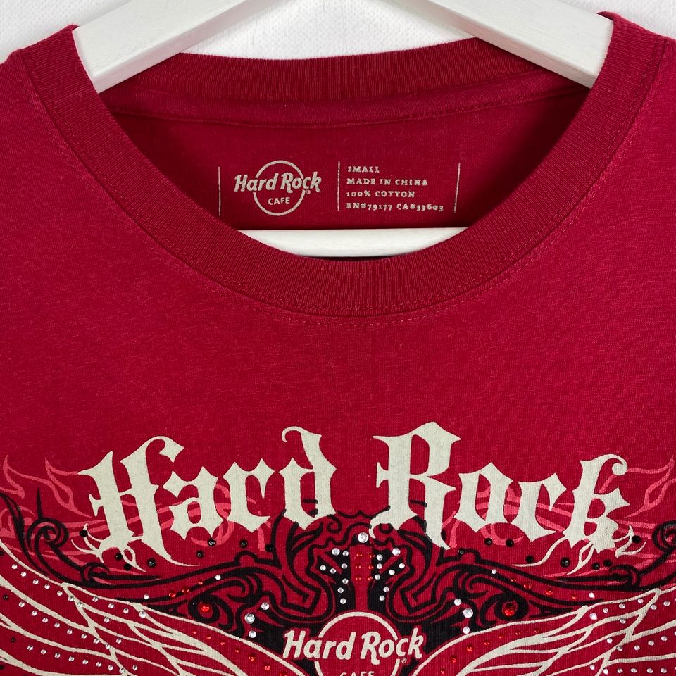 Vintage Hard Rock Café T-Shirt Gr.S Rot Strasssteine 90er 90s y2k in Gronau (Westfalen)