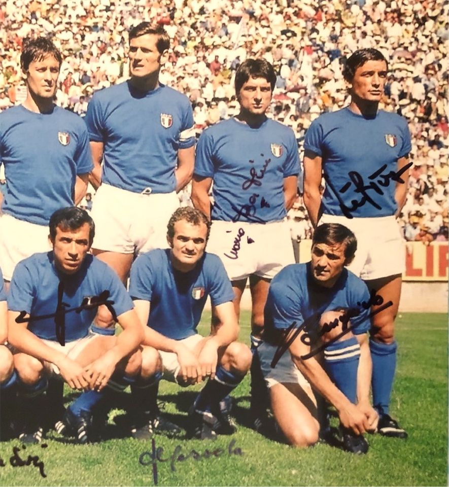 Italienische Nationalmannschaft WM 1970 - 9 Autogramme in Essen