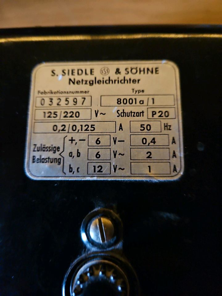 Siedle & Söhne Netzgleichrichter Vintage Elektronik in Vohenstrauß