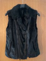 Marc Cain Fake Fur Weste Jacke schwarz mit Lederimitat 36, 38, 40 Baden-Württemberg - Gomaringen Vorschau