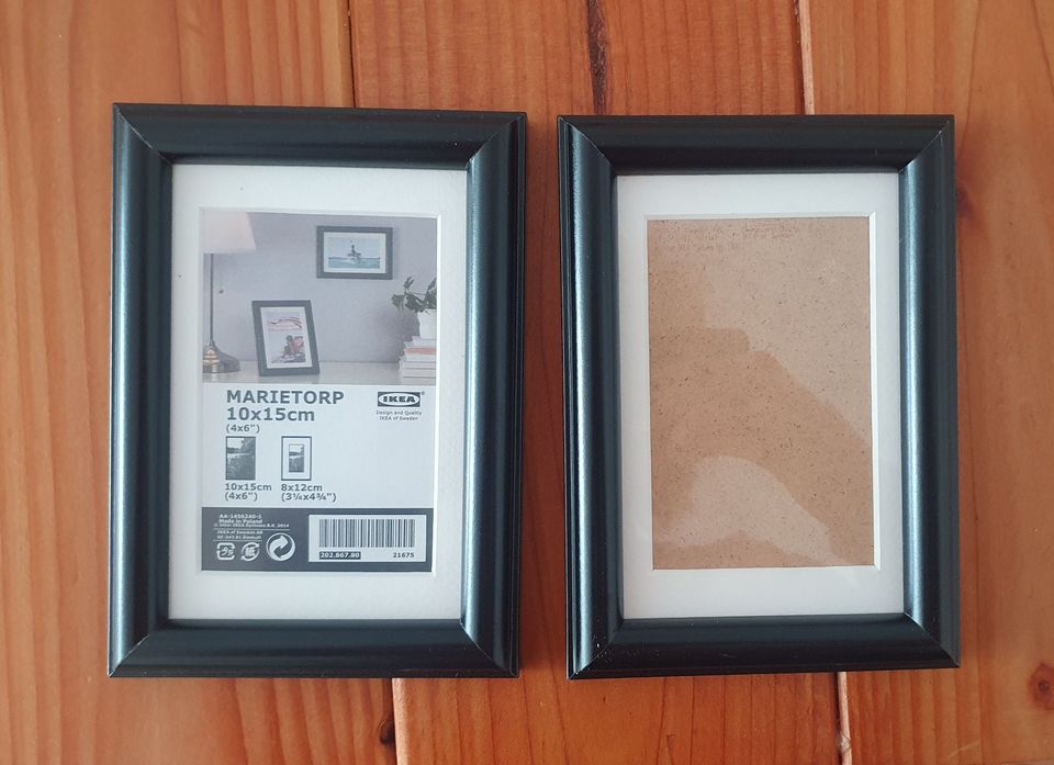 2 x Ikea Bilderrahmen Marietorp 10 x 15 cm schwarz, unbenutzt in Hamburg