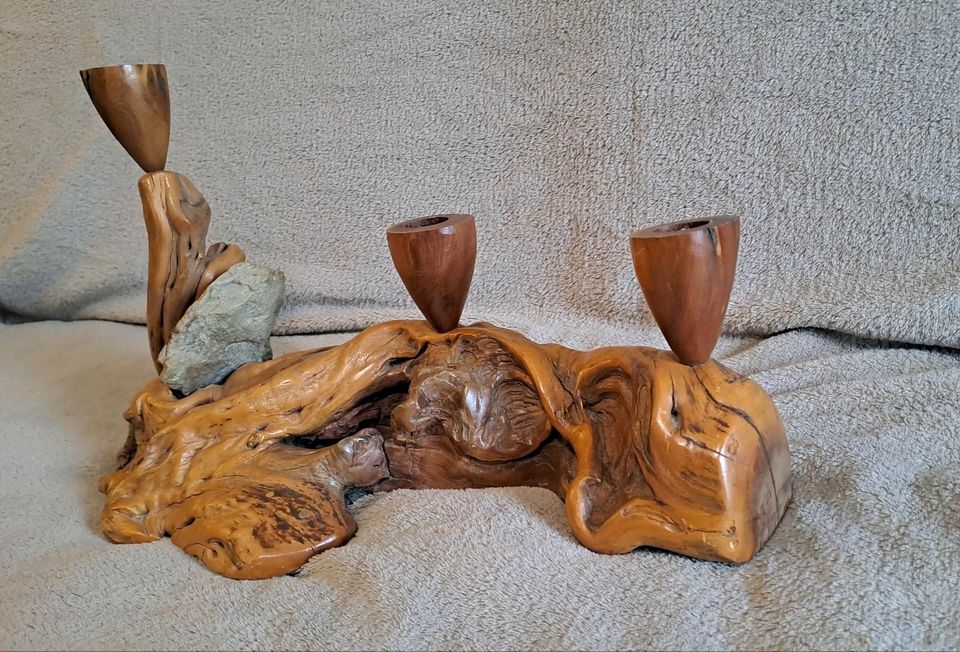 Treibholz Redwood USA Kunst Kerzenhalter in Neuberend