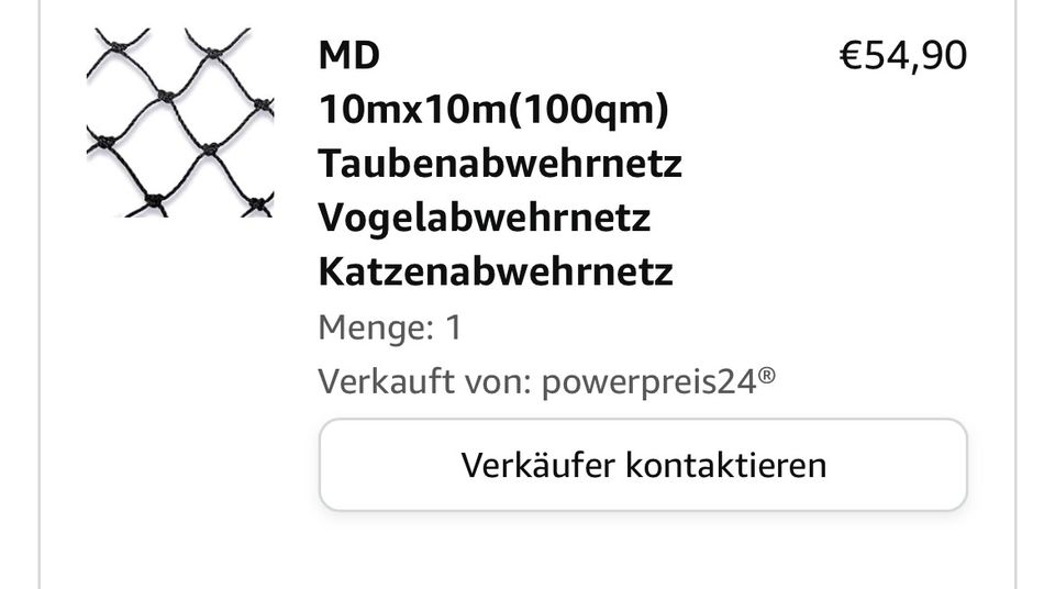 Netz/ Katzennetz/ Vogelnetz 10x10 Meter in Apen