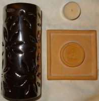 DL Kerzenhalter Teelichthalter Metall auf Tonteller dekorativ 18H Rheinland-Pfalz - Urbar Vorschau
