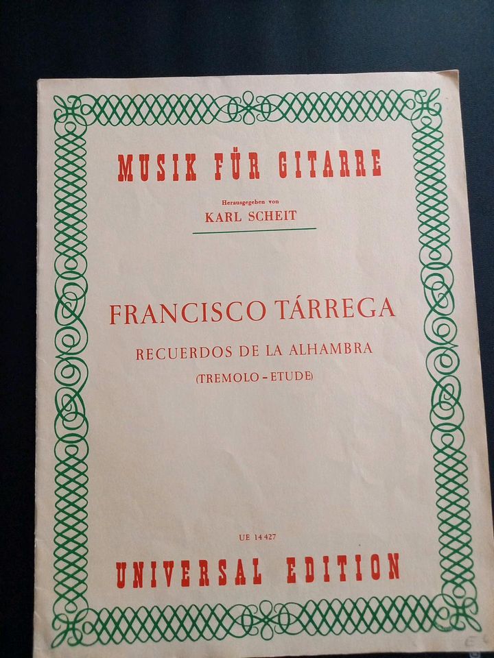 Francisco Tarrega - Recuerdos de la Alhambra Notenbuch Gitarre in Wonsees